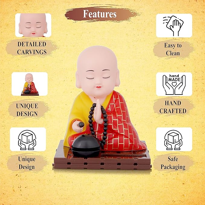 Solar Powered Moving Buddha Idol β Positive Vibes, No Battery Needed